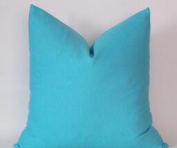 Turquoise Cotton Pillow Cover Light Blue Decorative Throw