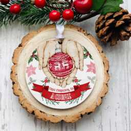 First Christmas As Bauble, Glitter Tree Ornament, Mr & Mrs Decoration, New Couple Gift - thumbnail 3