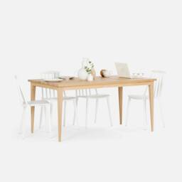 Farm - Farmhouse Table, Dining Solid Wood in White Oak Shade - thumbnail 2