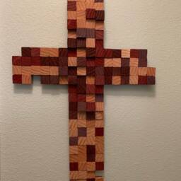 "Handmade Upcycled Wood Wall Art ""Redeemed" - thumbnail 3