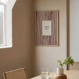 Happiness Print, Brown Homely Stripe Hand Drawn Cosy Wall Art Kitchen Living Room Unframed - thumbnail 3