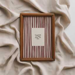 Happiness Print, Brown Homely Stripe Hand Drawn Cosy Wall Art Kitchen Living Room Unframed - thumbnail 2