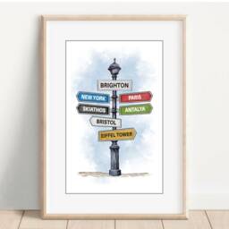 Personalised Sign Post Family Print, Our Gift, Birthday Christmas - thumbnail 3