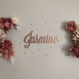 Personalised Script Name Wall Plaque, Wooden Rose Gold, Silver, Gold. Nursery Decor 20cm - thumbnail 3