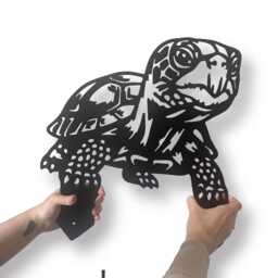 Tortoise Reptile Memorial Lawn Stake, Garden Ornament, Unique, Cute Gift, Mother's Day, Allotment, Steel Sculpture - thumbnail 4
