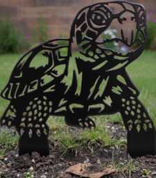 Tortoise Reptile Memorial Lawn Stake, Garden Ornament, Unique, Cute Gift, Mother's Day, Allotment, Steel Sculpture