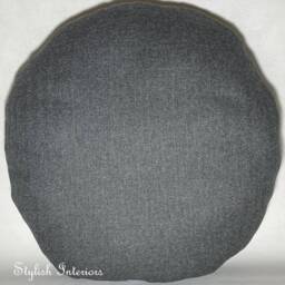 Handmade Round Herringbone Tweed Cushion Cover Circle Bed Sofa Pillowcase Decor - thumbnail 2