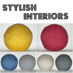 Handmade Round Herringbone Tweed Cushion Cover Circle Bed Sofa Pillowcase Decor - thumbnail 1