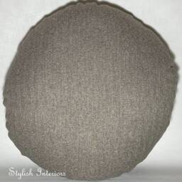 Handmade Round Herringbone Tweed Cushion Cover Circle Bed Sofa Pillowcase Decor - thumbnail 3