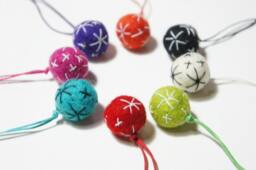 Traditional Christmas Tree Ornament, Scandanavian Felt Ball Pom Hanging, Wool Decor, Country Decor