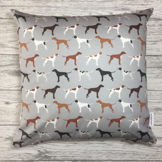 Grey Pointer Dog Print Cushion Cover - Lover Gift For Her, Home Decor, Pillow Cover, & Living, Decorative Pillow, 38x38cms - image 1