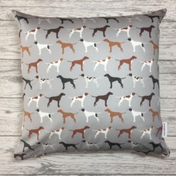 Grey Pointer Dog Print Cushion Cover - Lover Gift For Her, Home Decor, Pillow Cover, & Living, Decorative Pillow, 38x38cms - thumbnail 1