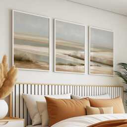 Soft Valley Poster Set, Neutral Landscape Wall Art, Abstract Prints - thumbnail 3