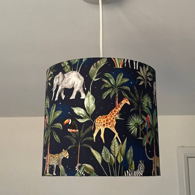 Safari Jungle Lampshade, Safari Lampshade, Jungle Animal Nursery, Nursery Theme, Baby Room - image 1