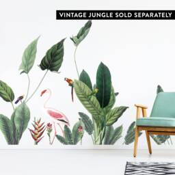 Pink Vintage Flamingo Wall Decal - Plastic-Free Kids Room Stickers - thumbnail 2