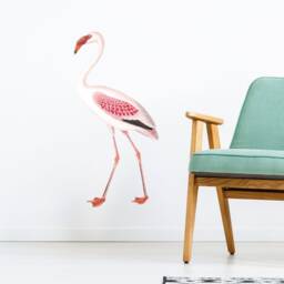 Pink Vintage Flamingo Wall Decal - Plastic-Free Kids Room Stickers - thumbnail 3