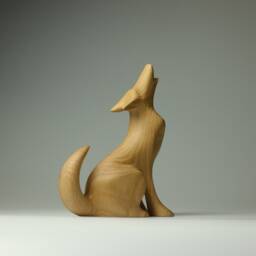 Wooden Wolf Sculpture - 11 - thumbnail 4