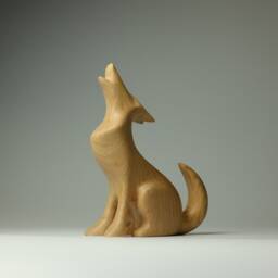 Wooden Wolf Sculpture - 11 - thumbnail 2