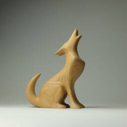 Wooden Wolf Sculpture - 11 - thumbnail 3