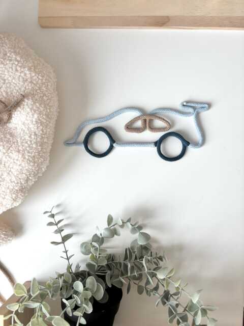 Racing Car Nursery Handmade Wall Decor Kids Room Hanging Baby Or Playroom - image 1