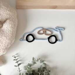 Racing Car Nursery Handmade Wall Decor Kids Room Hanging Baby Or Playroom - thumbnail 2