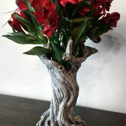 Tree Vase, White Finish - Unique Woodland Rustic Home Decor Resin Sculpture Flower Nature Gift & Earthy - thumbnail 3