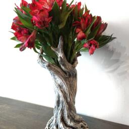 Tree Vase, White Finish - Unique Woodland Rustic Home Decor Resin Sculpture Flower Nature Gift & Earthy - thumbnail 2