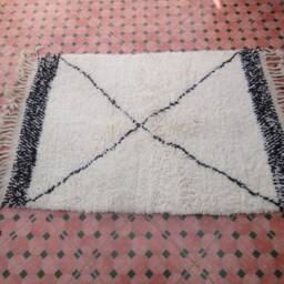 Vintage Moroccan Rug - Rainbow Rugs - Wool Small Berber Checkered Boujaad Rug - thumbnail 2