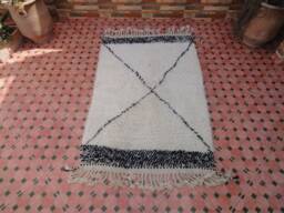 Vintage Moroccan Rug - Rainbow Rugs - Wool Small Berber Checkered Boujaad Rug - thumbnail 1