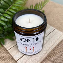 Personalised Valentines Candle Gift - Perfect Match For Her Girlfriend Wife Partner - Amber Glass Jar - thumbnail 2