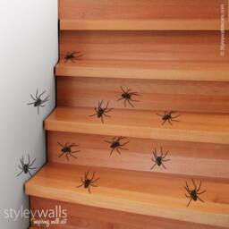 Spiders Wall Decal, Sticker, Room Decor, Insects Halloween Decoration Vinyl Decals Set Of 25 - thumbnail 1