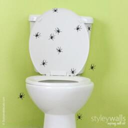 Spiders Wall Decal, Sticker, Room Decor, Insects Halloween Decoration Vinyl Decals Set Of 25 - thumbnail 3