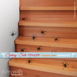 Spiders Wall Decal, Sticker, Room Decor, Insects Halloween Decoration Vinyl Decals Set Of 25 - thumbnail 2