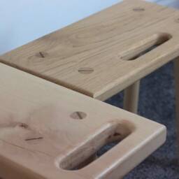 Solid European Oak Milking Stool With Handle - Scandinavian Inspired Stool - thumbnail 3