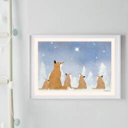 Fox Poster, Christmas Illustrations, Animal Picture, Children's Room Decoration, Winter Poster - thumbnail 1