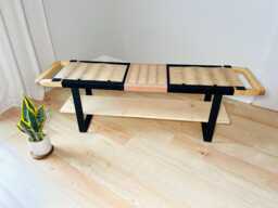 Hand-Woven Entryway Bench Mcm Style End Of Bed & Mudroom Seating - Custom-Made, Multiple Sizes