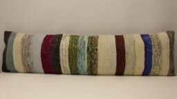 Extralong King Size Kilim Pillow Cover, 12x47 - 30x120 cm Unique Lumbar Flaming Kilim Bedding Pillow Oblong, 4Oyf-351 - thumbnail 1