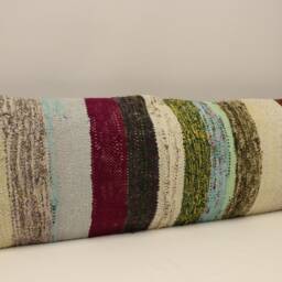 Extralong King Size Kilim Pillow Cover, 12x47 - 30x120 cm Unique Lumbar Flaming Kilim Bedding Pillow Oblong, 4Oyf-351 - thumbnail 2