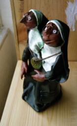 Weird Sisters, An Original & Unique Hand-Sculpted Siamese-Twin Nun Couple - thumbnail 4