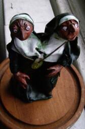 Weird Sisters, An Original & Unique Hand-Sculpted Siamese-Twin Nun Couple - thumbnail 1
