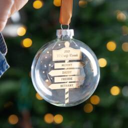 Family Signpost Foiled Bauble - thumbnail 1
