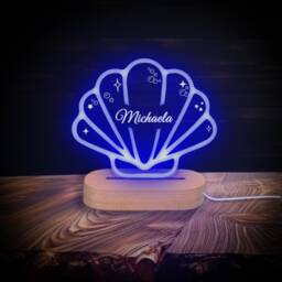 Seashell Night Light, Nursery Lights, Childs Light Led Mermaid, Personalized Lamp, Personalised Kids Bedroom, Baby Shower Gift - thumbnail 1