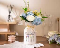 Grandma's Garden Flower Vase, Birth Month Bonus Mom Gift, Birthday Gift For Nana, Family Holiday Decor, Christmas Nana - thumbnail 1