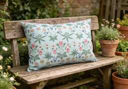 Daisy Duck Egg Outdoor, William Morris, Water Repellent Cushion, Garden Seating, Home Decor - thumbnail 1