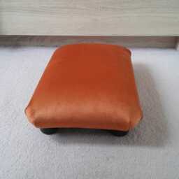 Handmade Orange Velvet Footstool Small Ottoman, Home Office Support. L - thumbnail 2