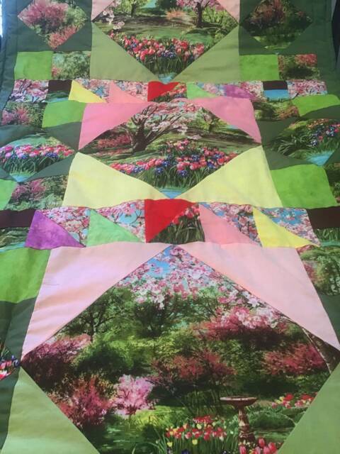 Springtime in The Park Quilt - Folds Into A Pillow - Quillow - image 1