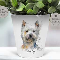Personalised West Highland Terrier Plant Pot/Pen Holder - Westie Lovers & Dog Mums Memorial Keepsake - thumbnail 2
