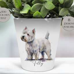Personalised West Highland Terrier Plant Pot/Pen Holder - Westie Lovers & Dog Mums Memorial Keepsake - thumbnail 3