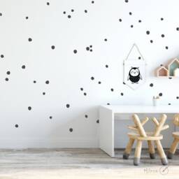 Dalmatian Dots Irregular Dot Wall Stickers Polka Hand Drawn Decals Nursery Kids Room Circle 2Nw - thumbnail 2