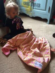 "Pink Eiffel Tower Baby Blanket, ""Amusant Annie" - thumbnail 1